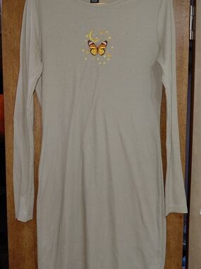 Justify Sage Ribbed Knit Top Butterfly Embroidery